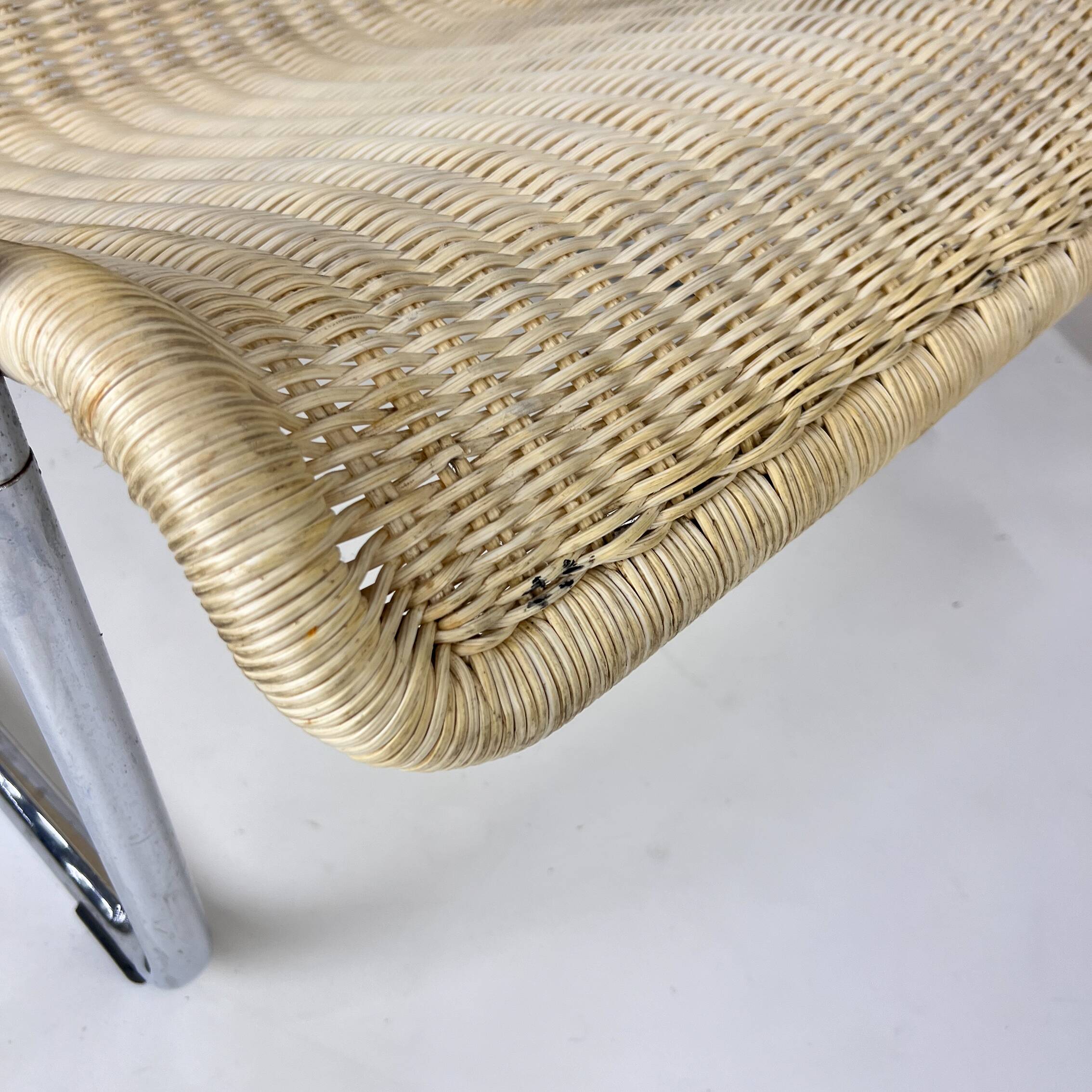 Set of 2 Cantilever Woven Lounge Chairs, 1980s