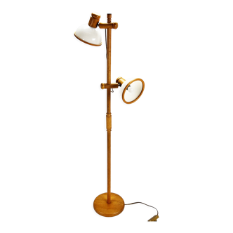 Adjustable pinewood floorlamp, 1970s
