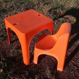 Children's orange table and chair set Progarden Italy