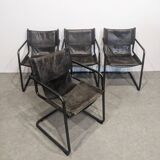Four vintage Bauhaus tubular chairs.