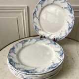 set of dessert plates in K&G Lunéville Iron Earth model "Angèle" late 19th century