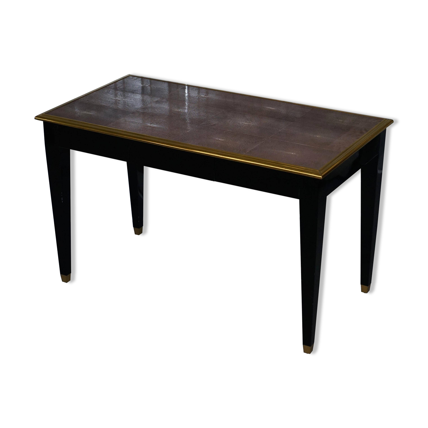 Shagreen Desk with Gold Metal, Modern Model