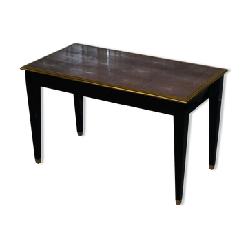 Shagreen Desk with Gold Metal, Modern Model