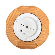 Italian ceiling lamp from the 1970s | ice glass and wood Mid Century Modern