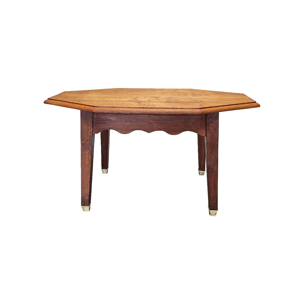 Old French oak coffee table with bronze feets, 1900s