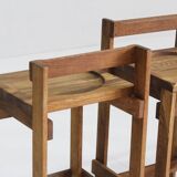 Vintage wooden bar stools 1960, set of 4