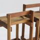 Tabourets de bar vintage en bois 1960, set de 4