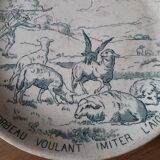 Faience plates by Gien Fables by Lafontaine