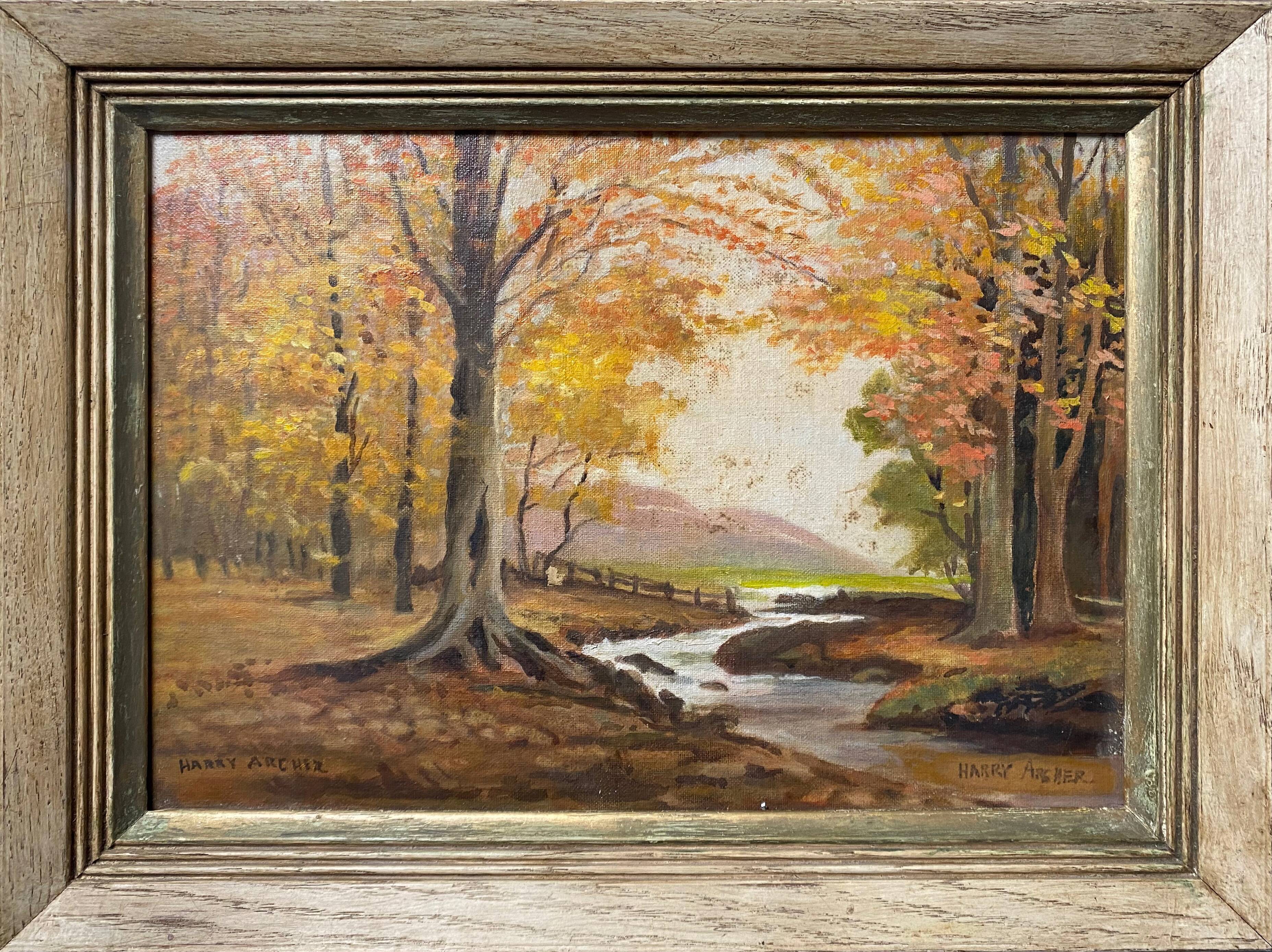 Painting HST/P circa 1950 "Autumn Landscape" by Harry Archer (Washington)