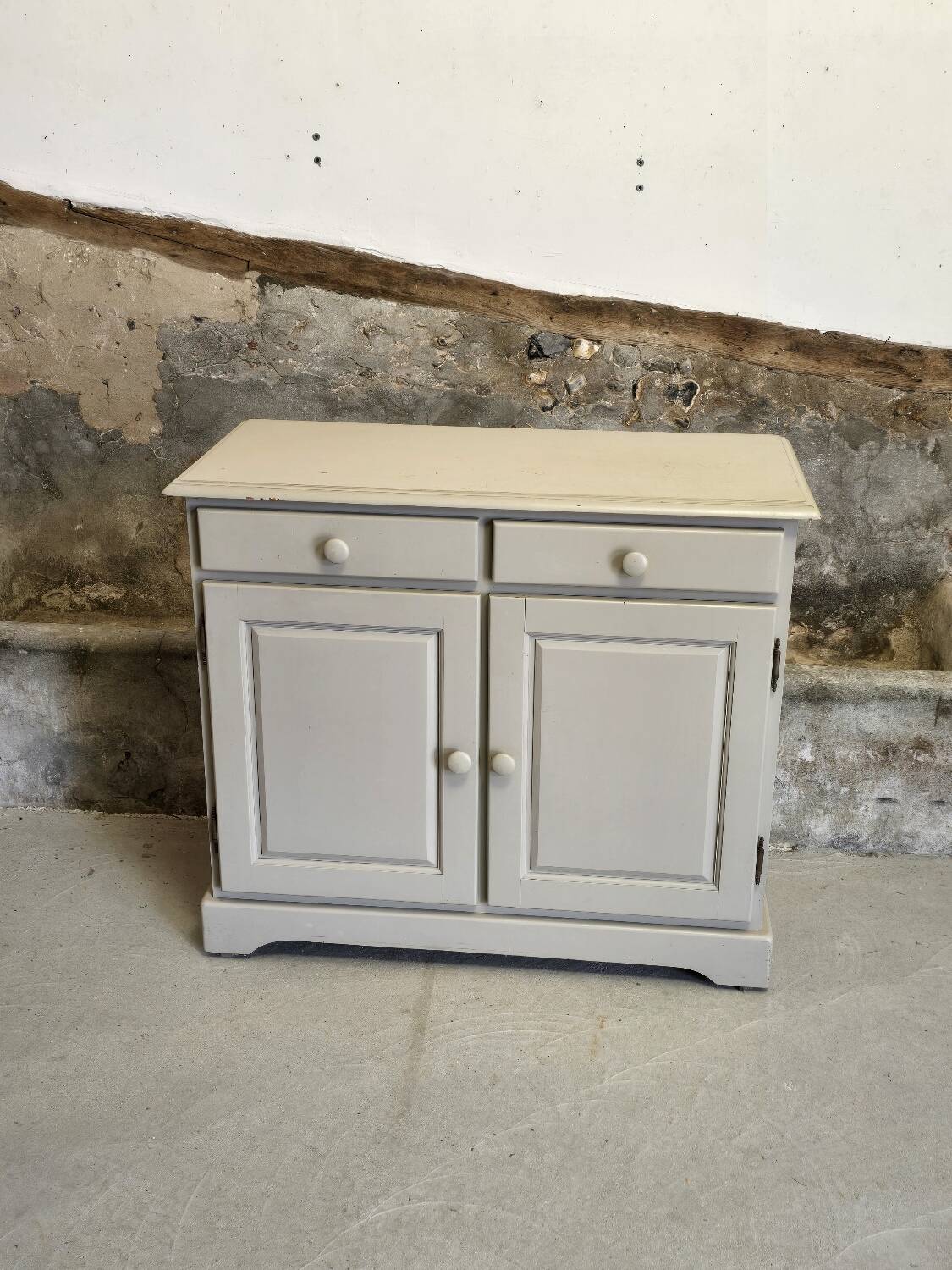 Gray pine sideboard