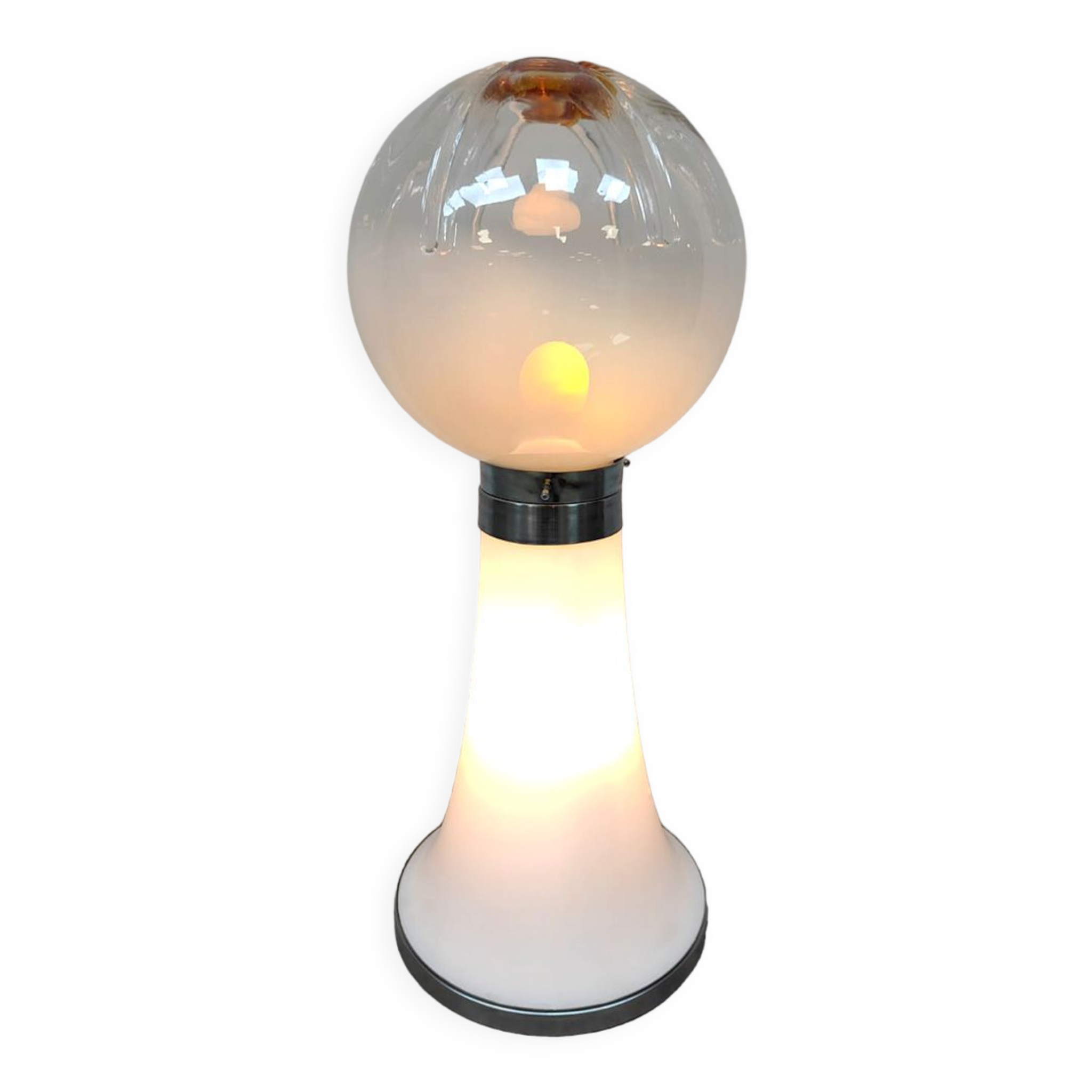Vintage Italian design glass floor table lamp