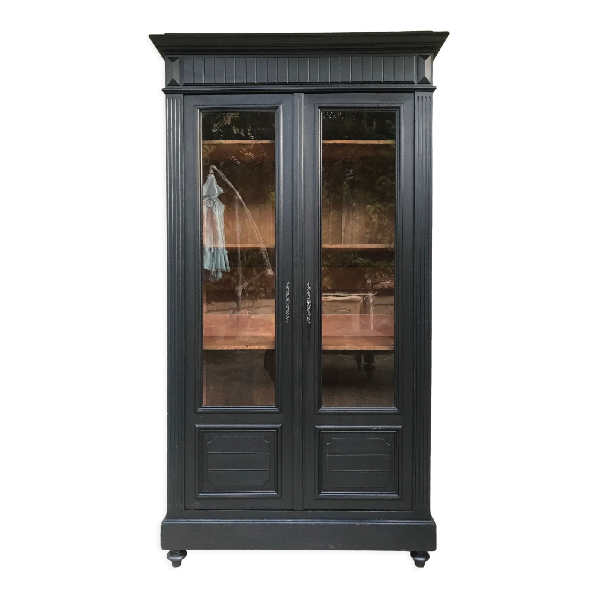 Black library showcase Napoleon cabinet of curiosities dresser