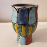 Enamelled vintage Vallauris vase