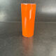 Orange glazed ceramic cylinder vase
