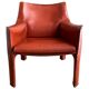 Cognac leather Cab lounge chair by Mario Bellini, 1970s