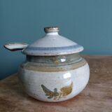 Small pot sugar and mustard bowl signed Atch, Chantal and Thierry Robert