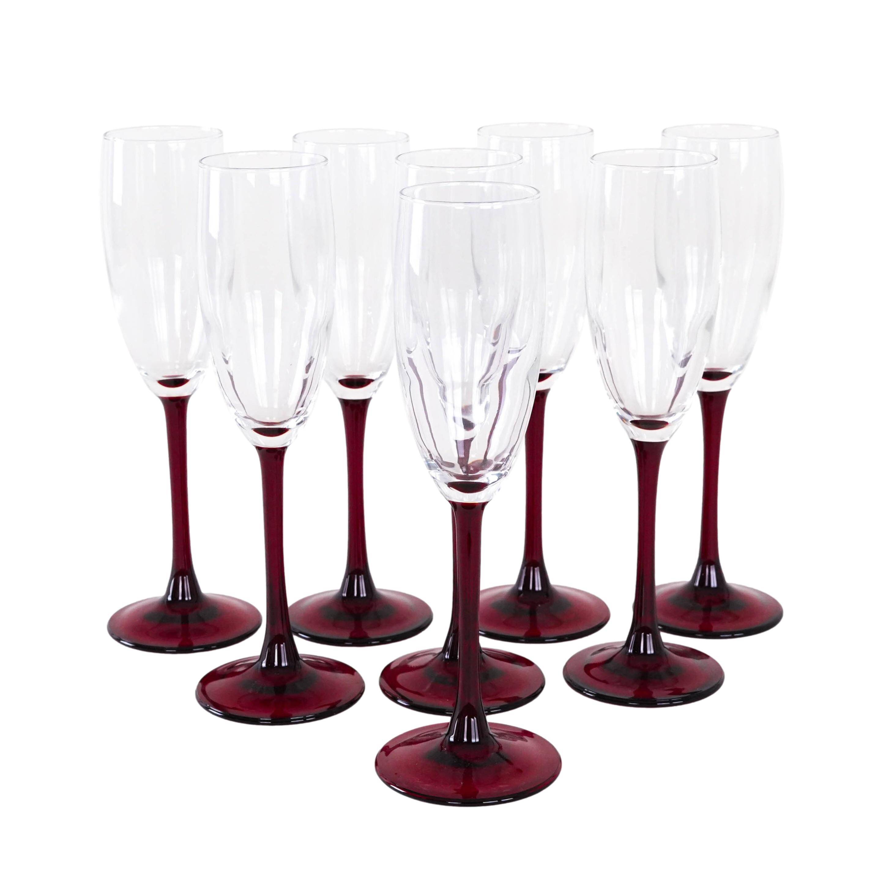 Set of champagne glasses, French design, 1970s, manufacturer: Luminarc