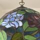 Tiffany-style floral stained glass pendant light in brass D40cm