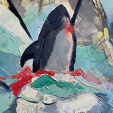 HST Africanist Orientalist painting "Tuna fishing" signed post cubist