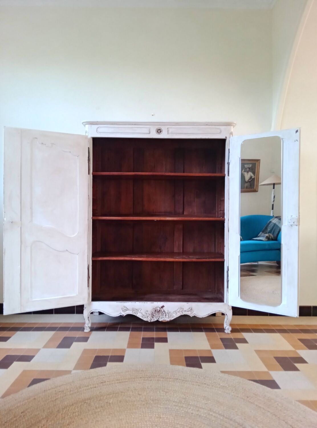 Antique patinated wardrobe