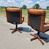 Set of 2 vintage Scandinavian armchairs co.fe.mo Italy 1970