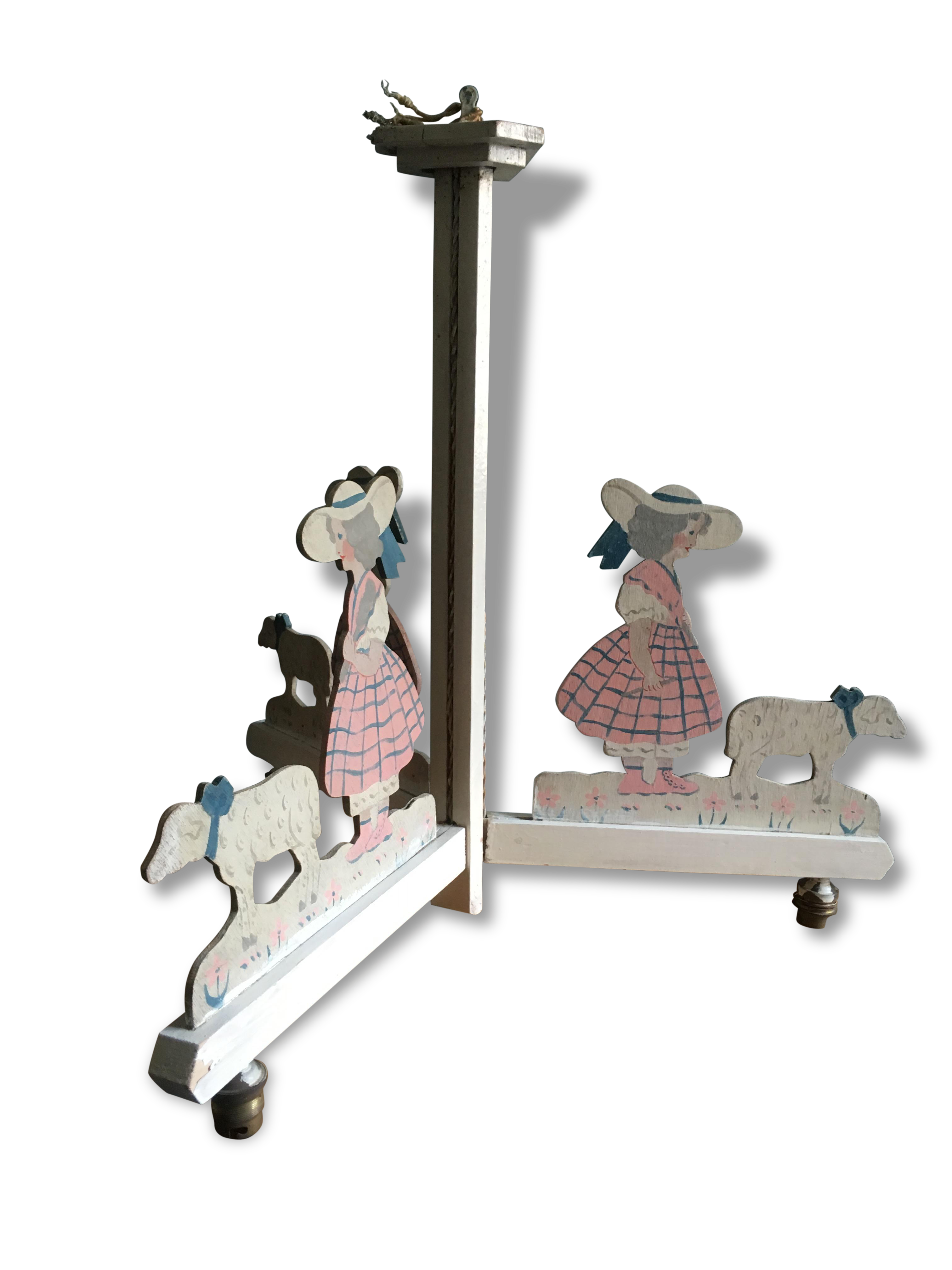 Rare children's room Art Deco style Bonnichon Bonton Bonpoint nursery chandelier