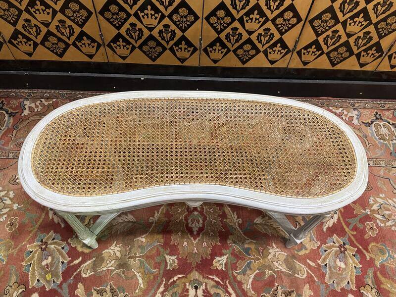 Banquette - Banc de piano Louis XVI en cannage / cannée
