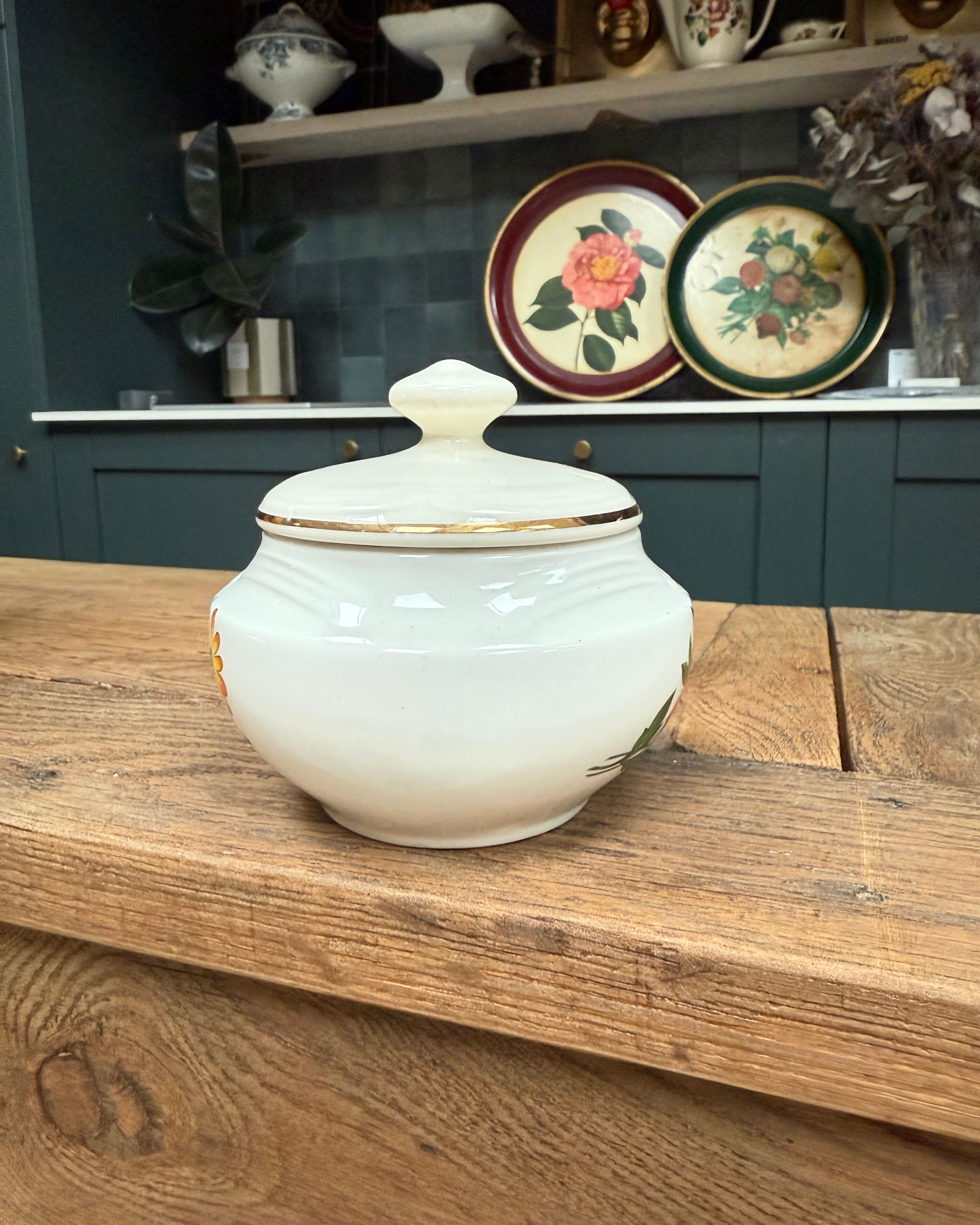 Vintage sugar bowl in Gien porcelain