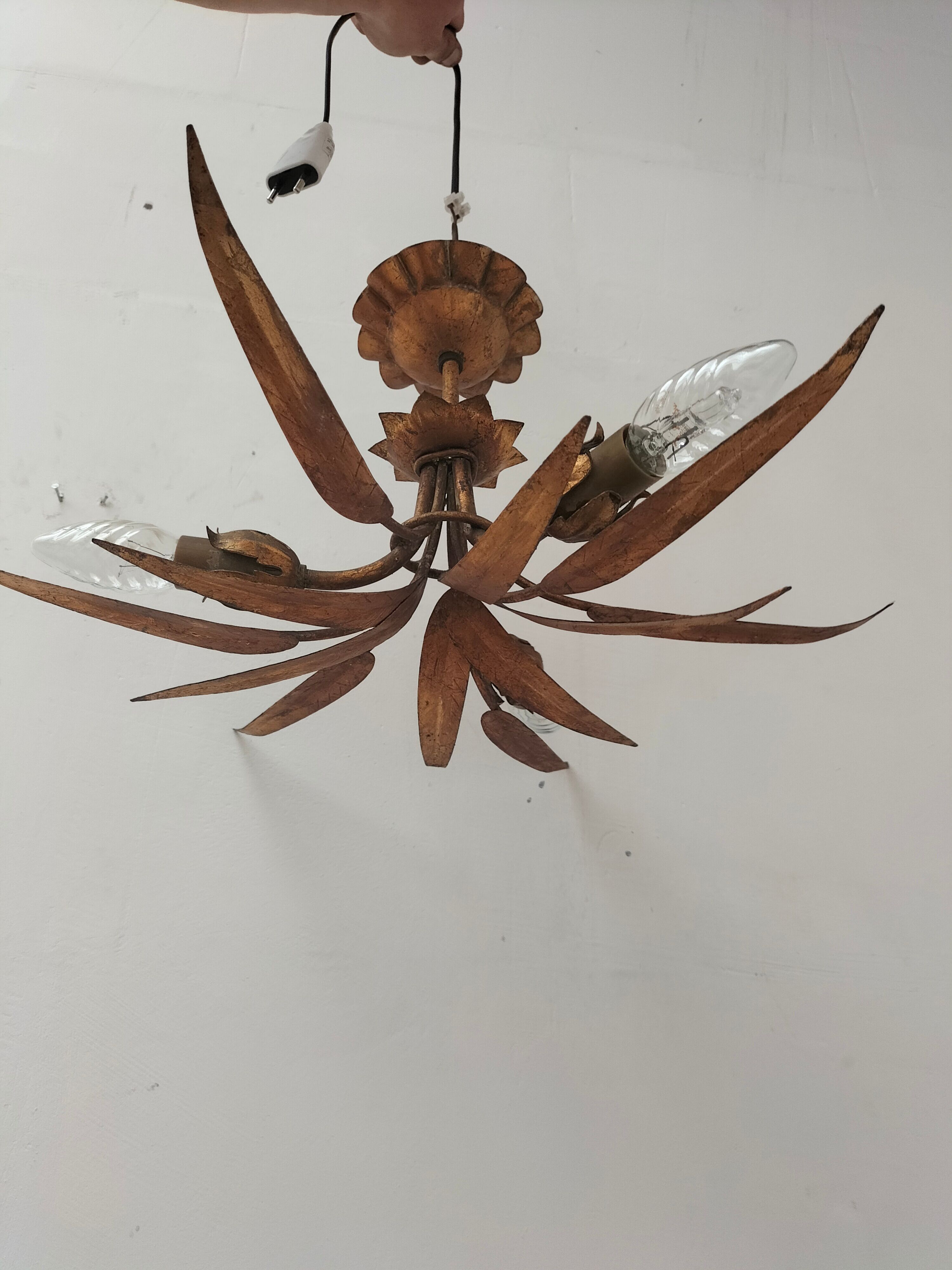 Golden leaf chandelier