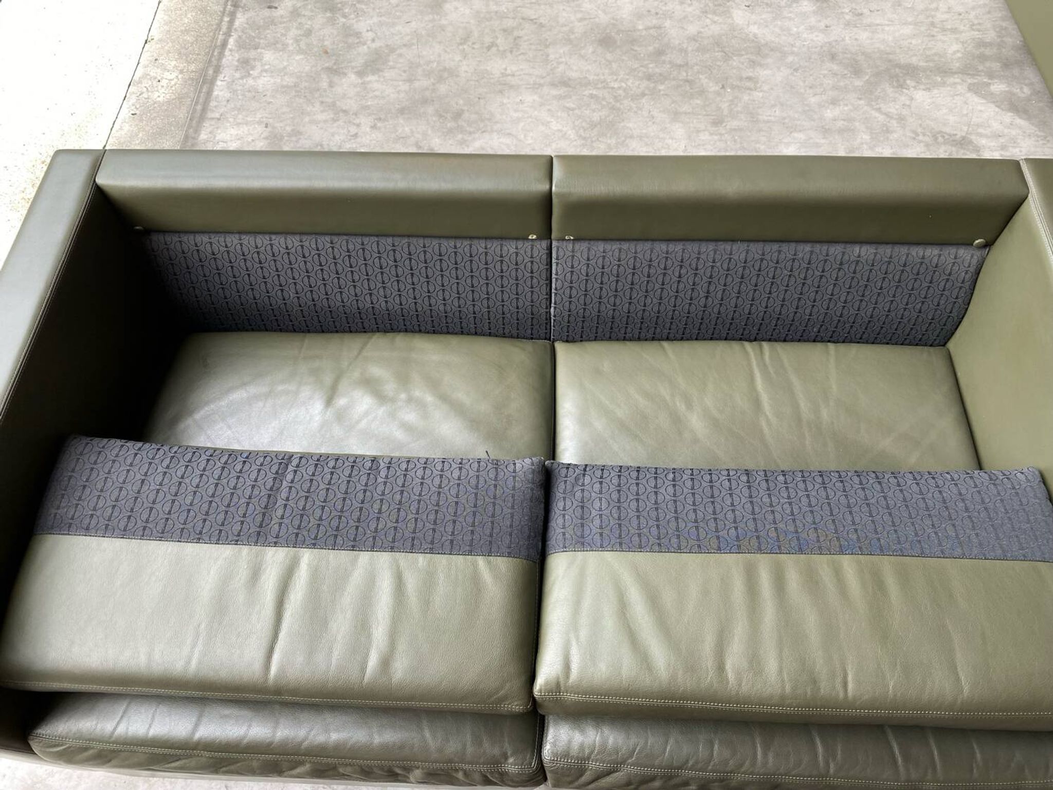 Pfister sofa for Knoll in khaki leather