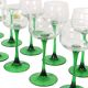 Ensemble de 14 verres à vin vintage Luminarc Alsace avec tiges vertes étroites.