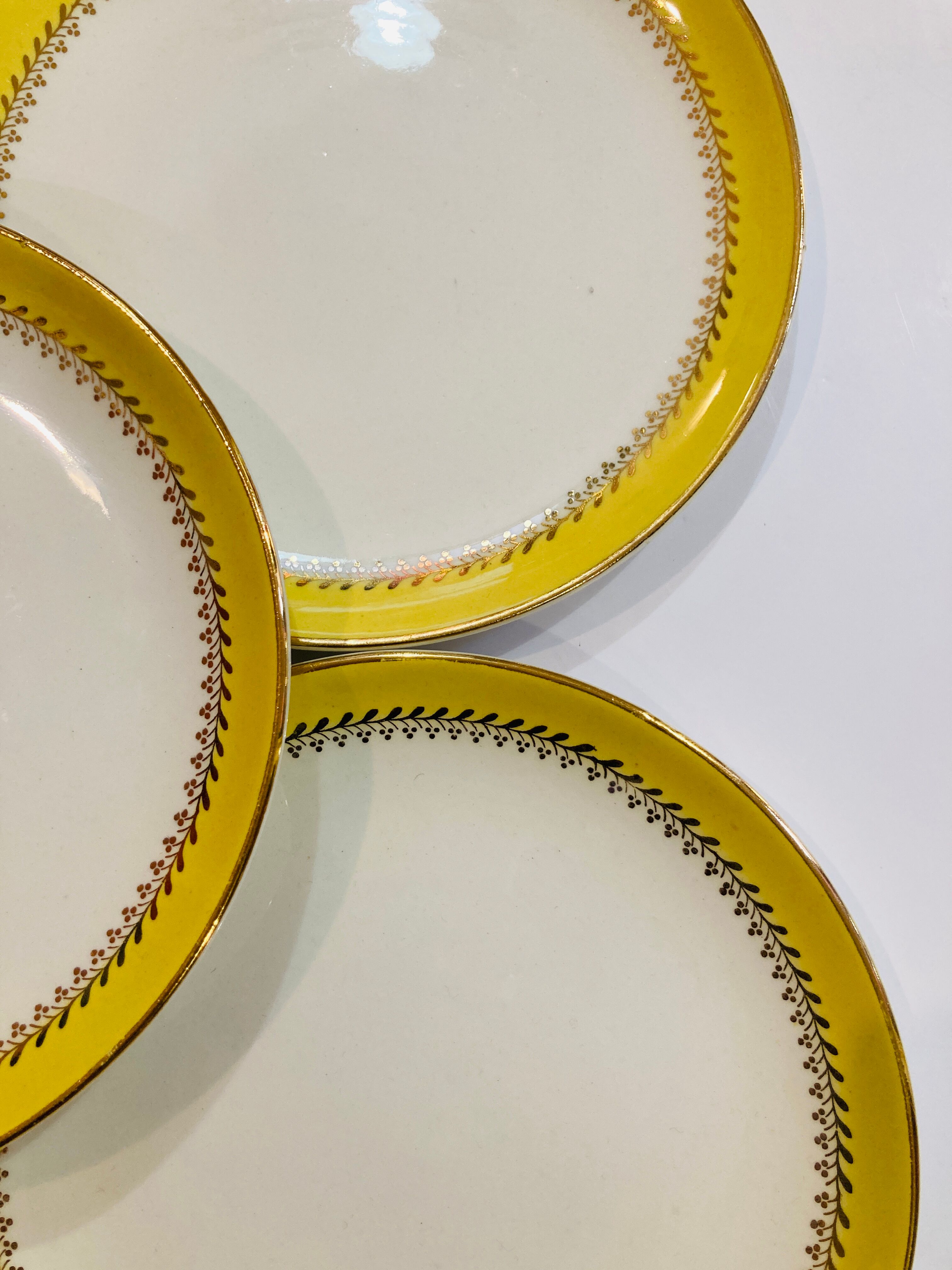 5 plates Biarritz yellow and golden