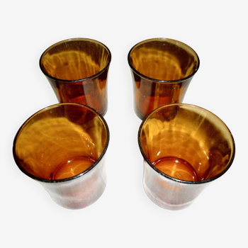 4 verres ambré Duralex vintage