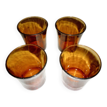 4 verres ambré Duralex vintage
