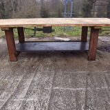Garage established old pine table