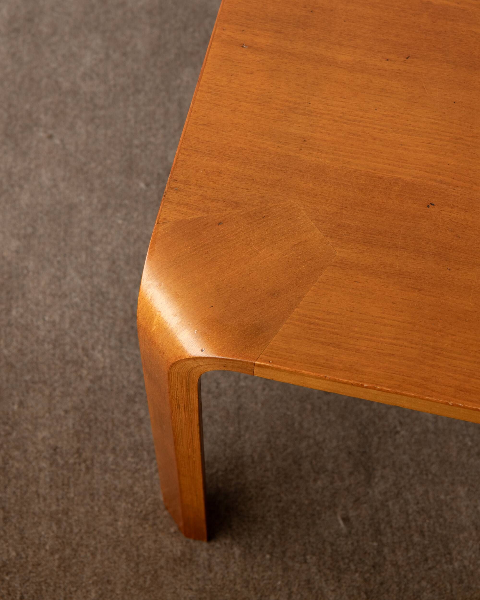 Curved Plywood Coffee Table T-2001 by Saburo Inui for Tendo Mokko, 1960s