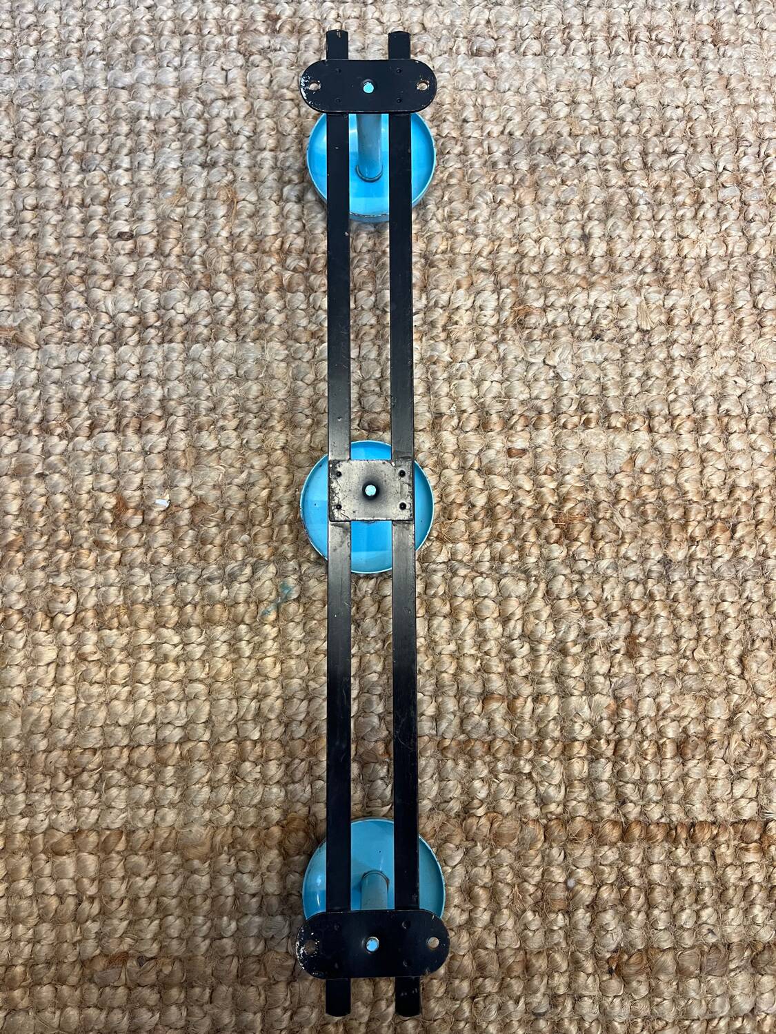 Vintage metal coat rack with 3 hooks