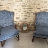 Pair of walnut armchairs - legs in sheep bone Louis XIII