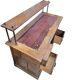 Victorian oak desk / Bin or drawer cup pull by P. & F. Corbin / 1895