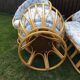 Vintage rattan lounge 1 bench and 2 swivel armchairs in perfect condition.