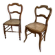Paire de chaises rustiques cannées