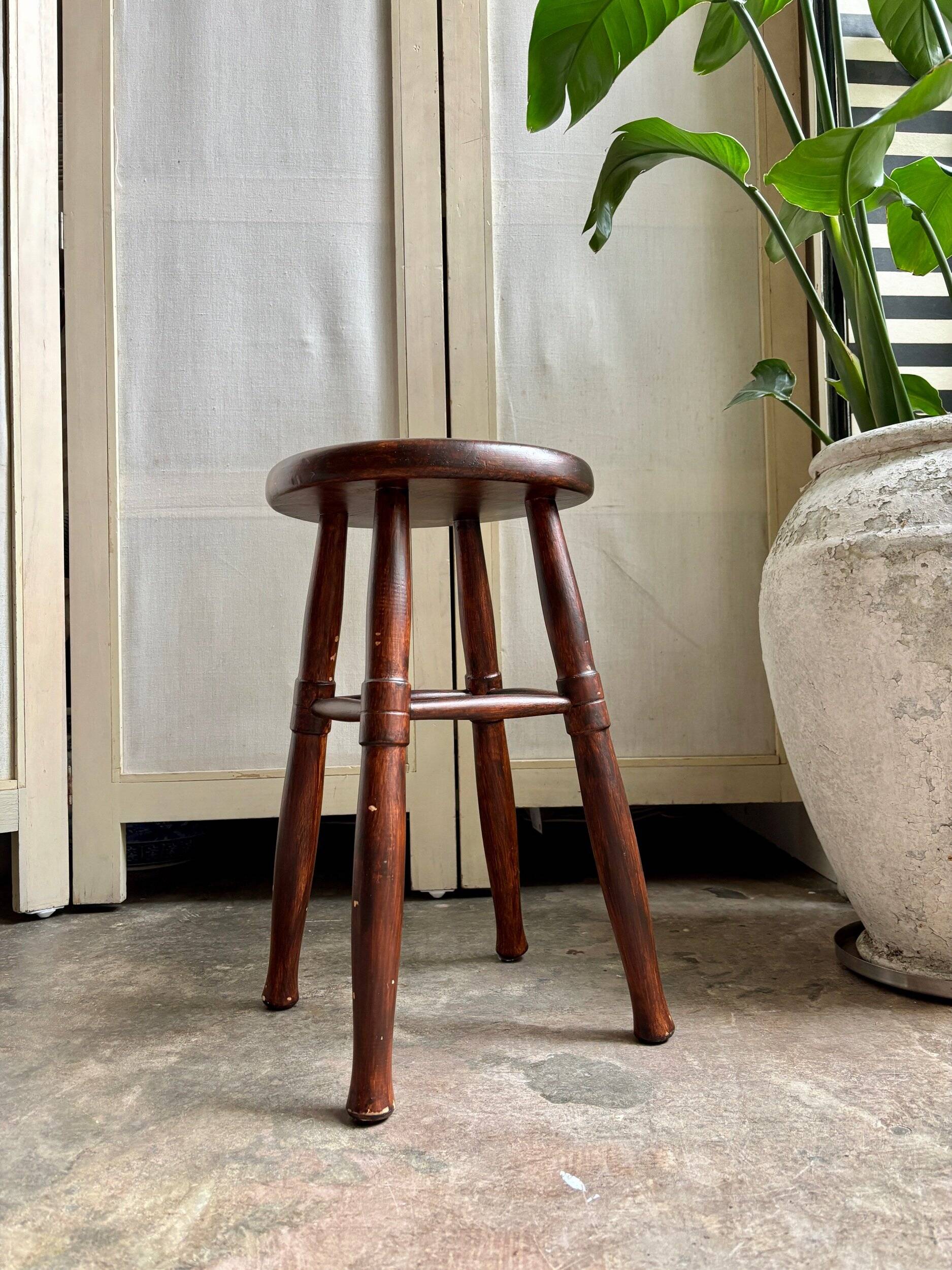Dark wood stool