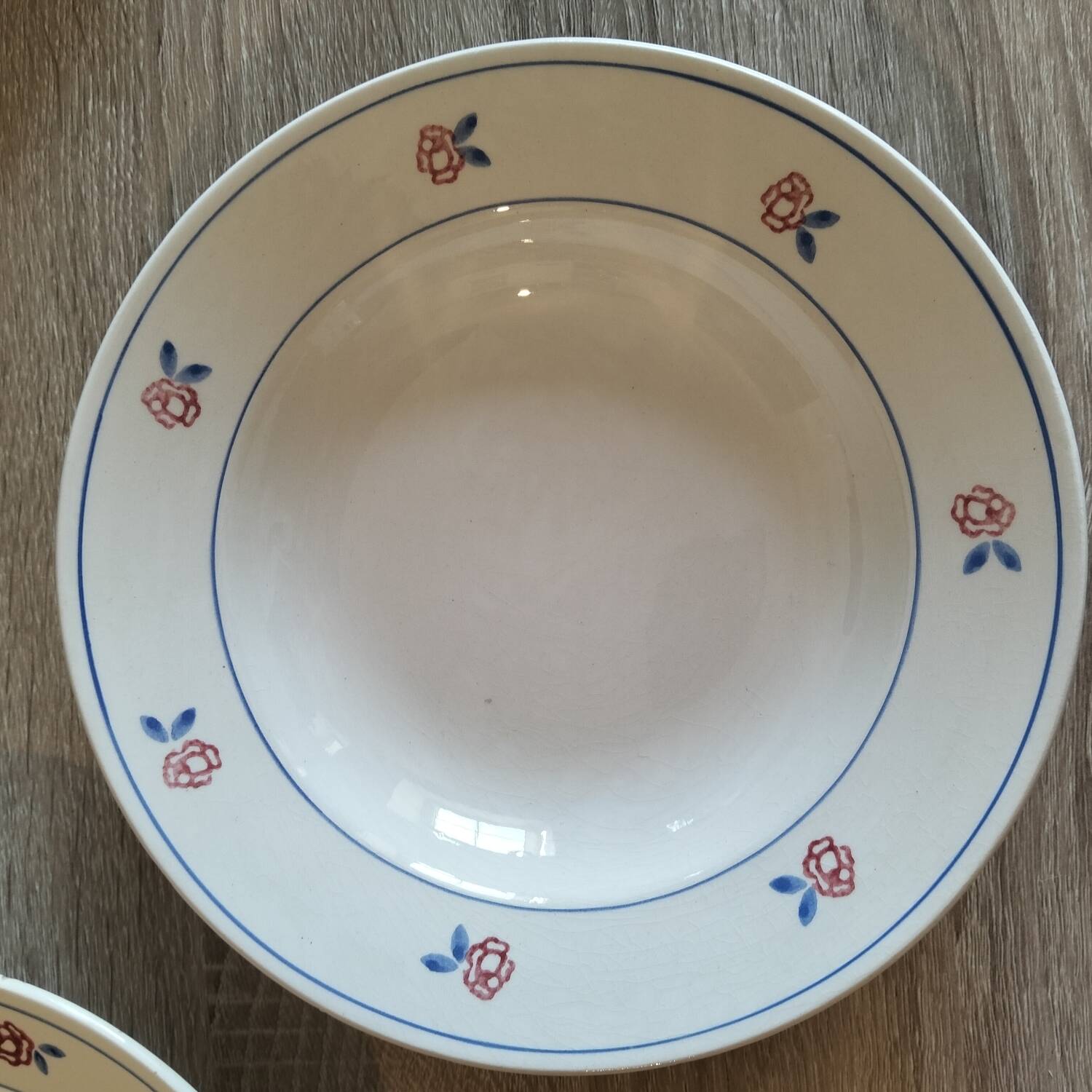 5 antique Gien Micheline soup plates
