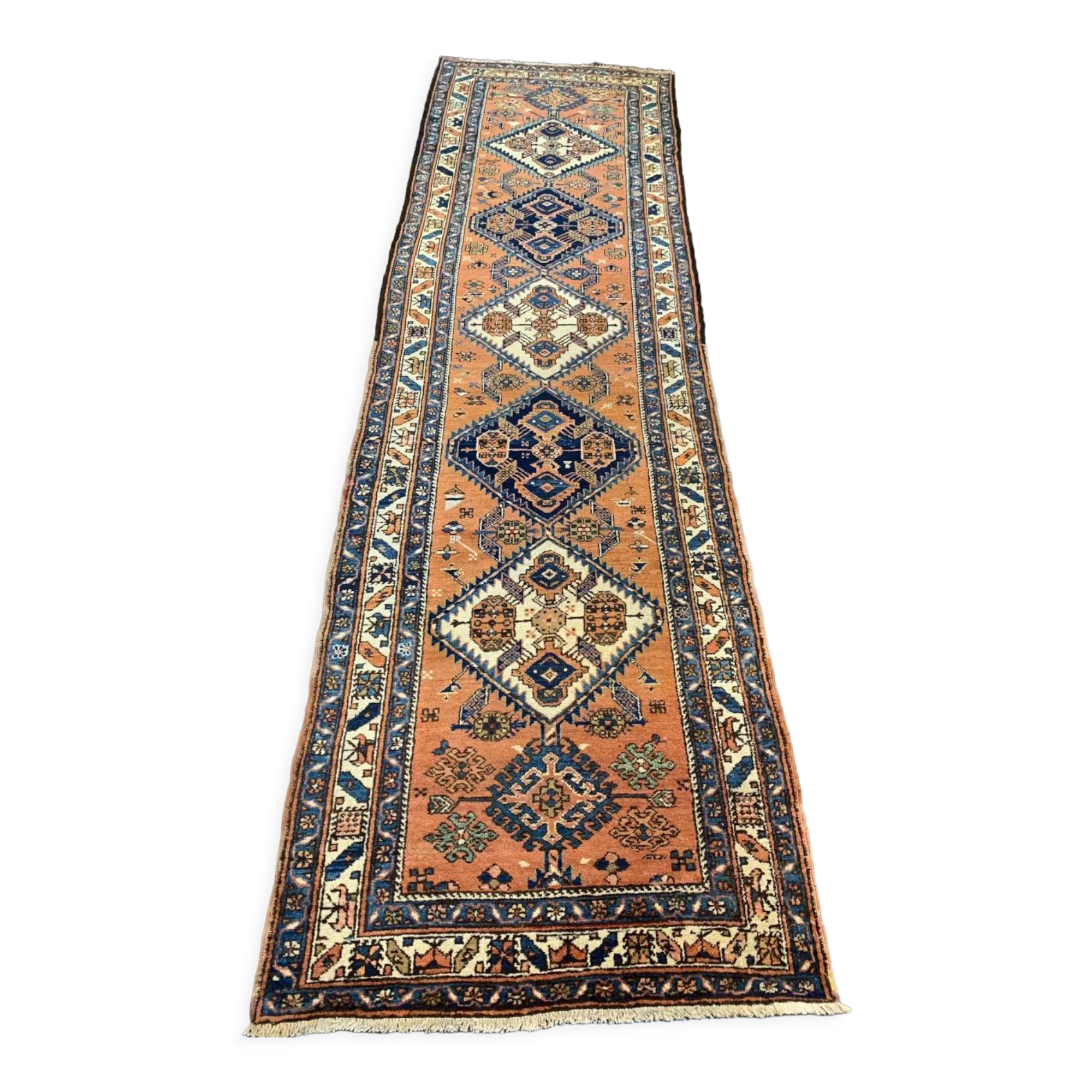 Antique handmade Heriz Karaja rug