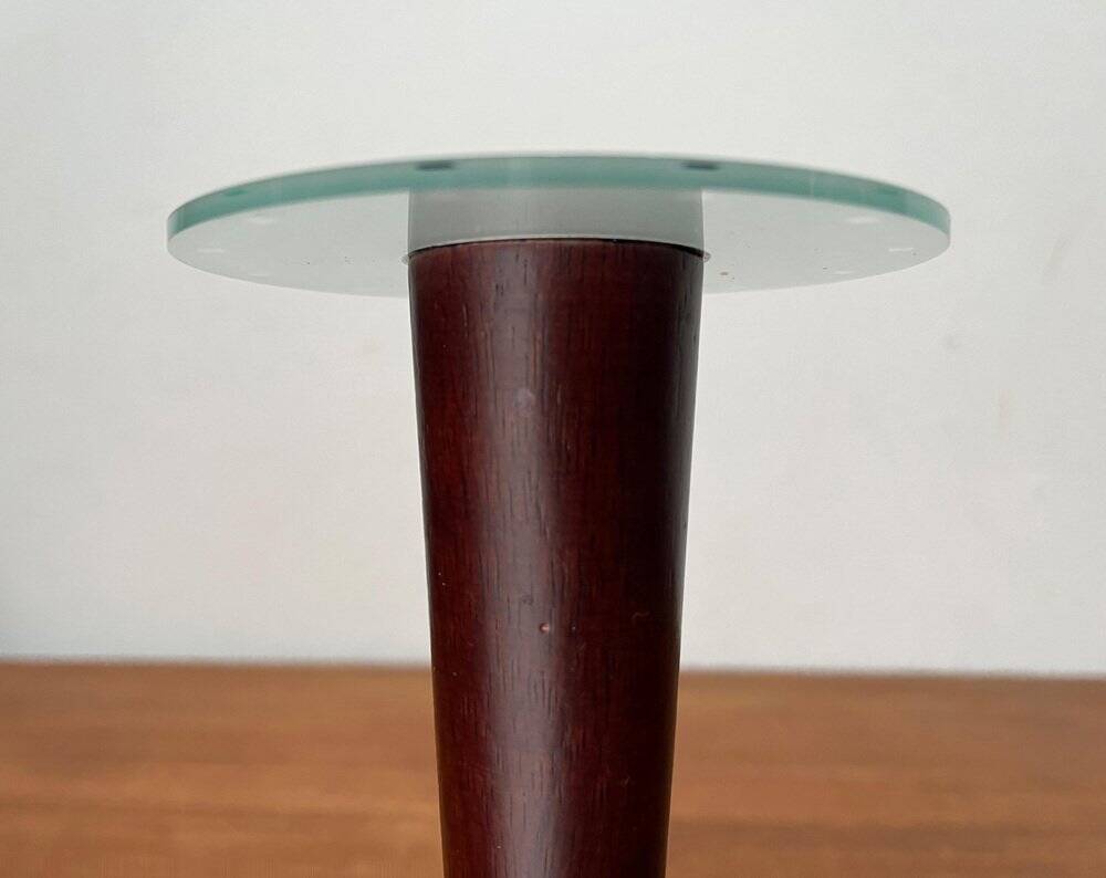 Vintage postmodern Italian wooden and stone candle holders, 1980s, set of 2.