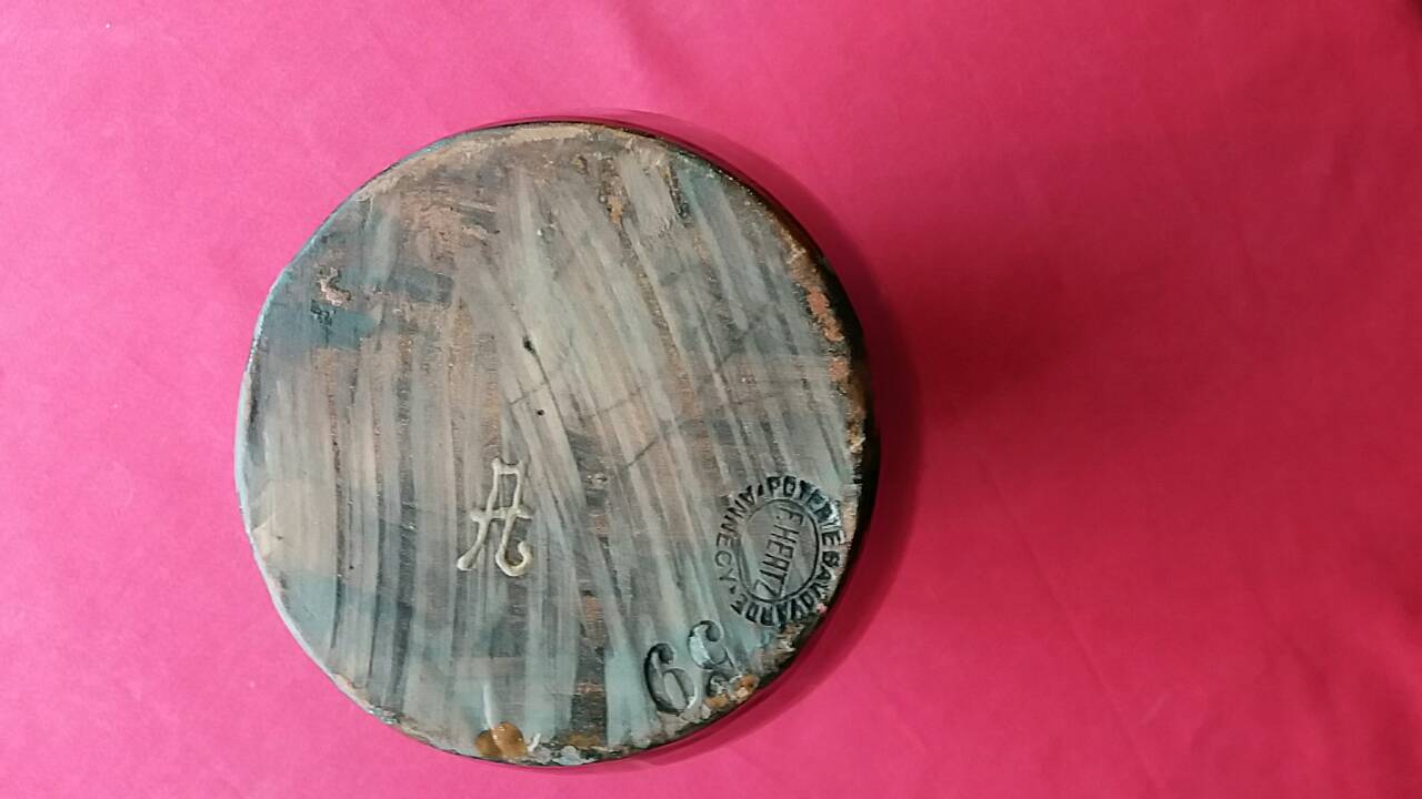 Savoyard pottery vase, signed and numbered
