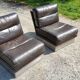 Pair of leather armchairs Roche Bobois from the 70s