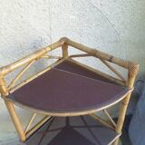Rattan corner shelf