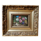 Tableau bouquet de fleurs signé J. coste