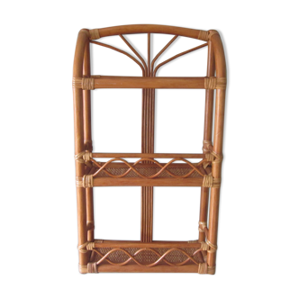 Rattan wall shelf